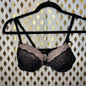 Push-up bra pink and black lace size 34D